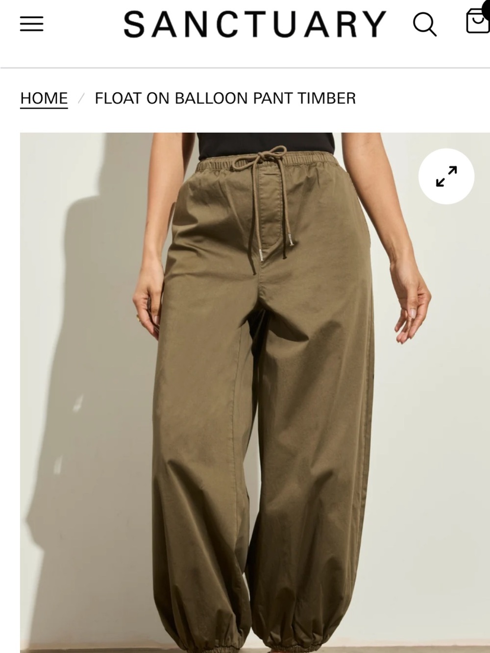 Sanctuary Olive Wide-Leg Drawstring Balloon Pants